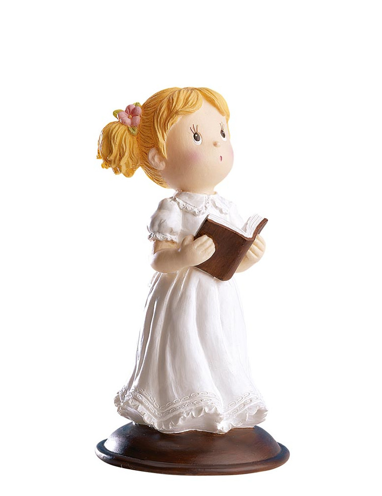 NIÑA COMUNION CON BIBLIA 13,5 CM. 1 UND. DEKORA