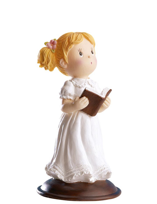 NIÑA COMUNION CON BIBLIA 13,5 CM. 1 UND. DEKORA