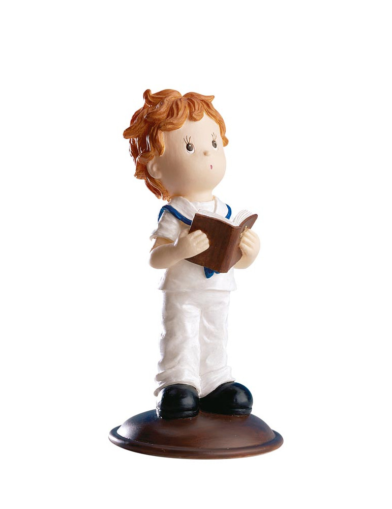 NIÑO COMUNION CON BIBLIA 13,5 CM. 1 UND. DEKORA