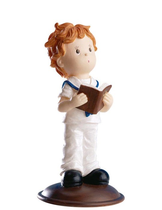 NIÑO COMUNION CON BIBLIA 13,5 CM. 1 UND. DEKORA