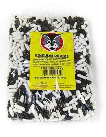 PINDULAS ANIS 1,5 KG. (BLANCAS Y NEGRAS) 1 UND. SA