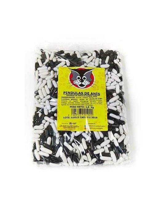 PINDULAS ANIS 1,5 KG. (BLANCAS Y NEGRAS) 1 UND. SA