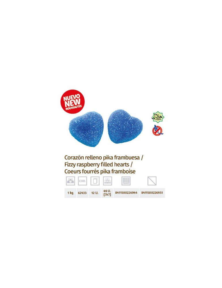 CORAZON RELLENO FRAMBUESA  BL.1 KG DAMEL