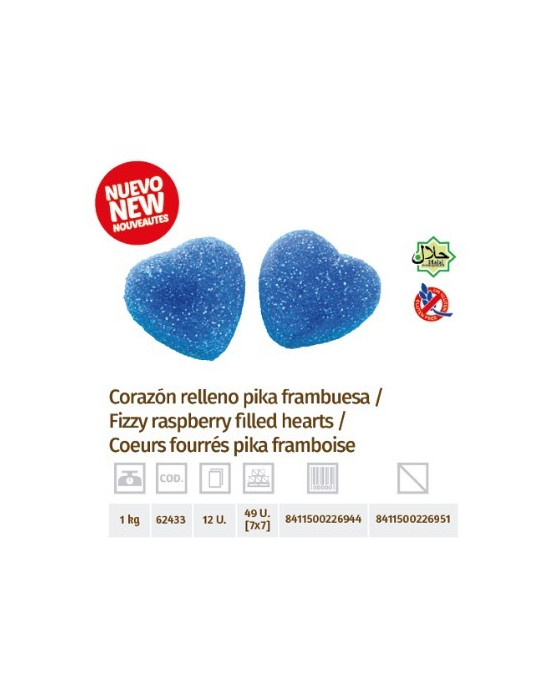 CORAZON RELLENO FRAMBUESA  BL.1 KG DAMEL