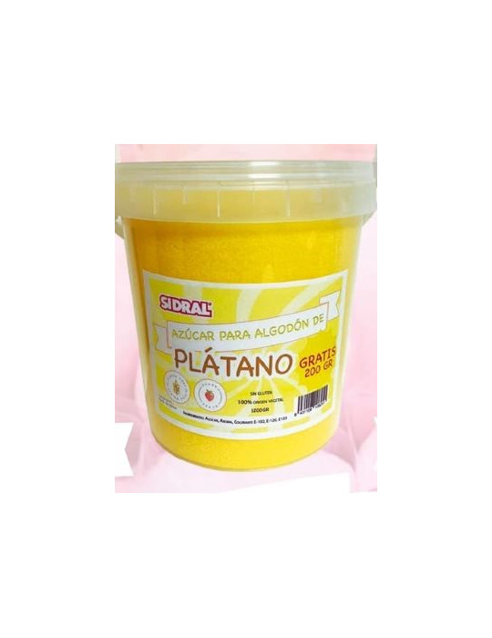 AZUCAR ALGODON DE PLATANO 1KG + GRATIS 200 GR SIDRAL