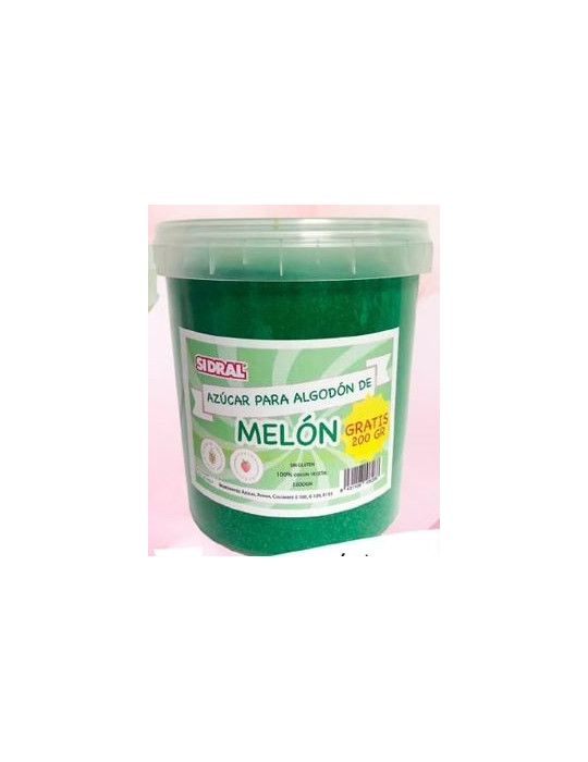 AZUCAR ALGODON DE MELON 1KG + GRATIS 200 GR SIDRAL