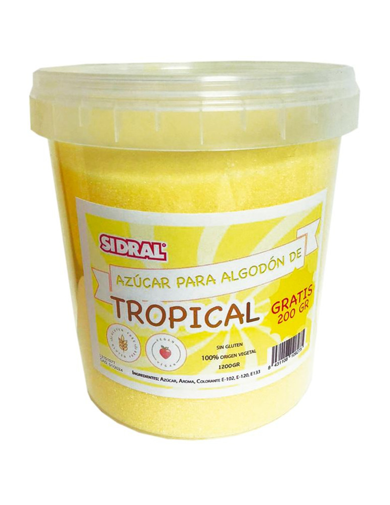 AZUCAR ALGODON TROPICAL DE 1KG + GRATIS 200 GR SIDRAL