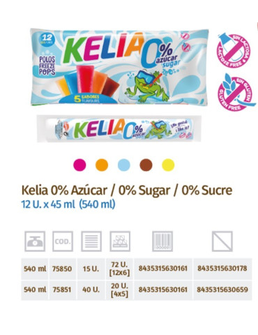 POLOS KELIA 0% AZUCAR 12 U. X 45 ML. (540ML) DAMEL