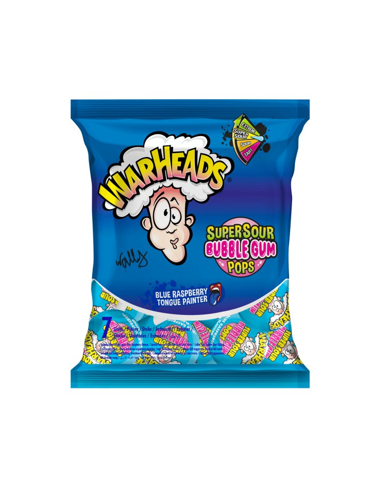 WARHEADS PINTALENGUAS POPS 7 UNIDS, 105G FIESTA