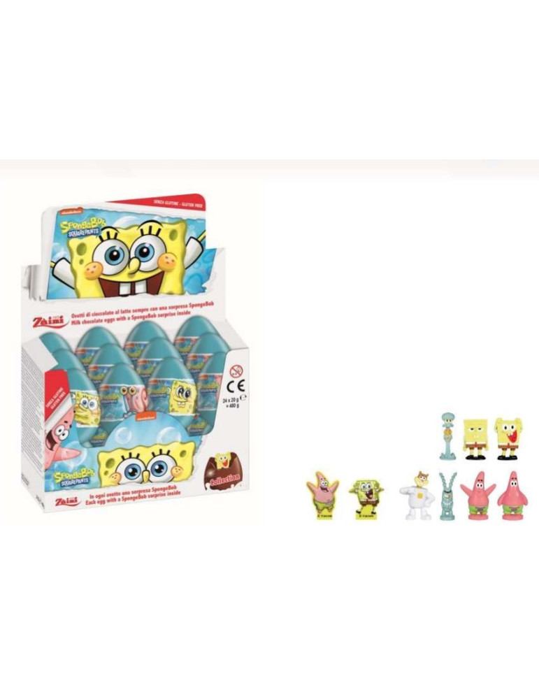 HUEVOS CHOCO BOB ESPONJA 24U. BIP CANDY & TOYS