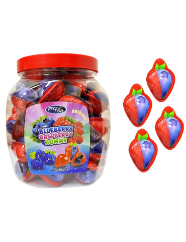BLUEBERRY RASPBERRY FILLED GUMMY 18 GR X 50 U. KRC