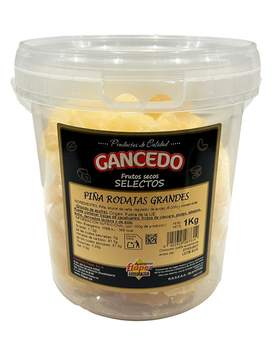 PIÑA RODAJAS GRANDES DESHIDRATADA BT. 1 KG