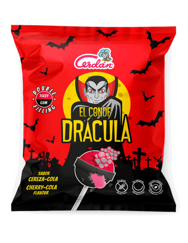 CHUPA DRACULA DOBLE RELLENO CEREZA-COLA 5 CHUPAS CERDAN