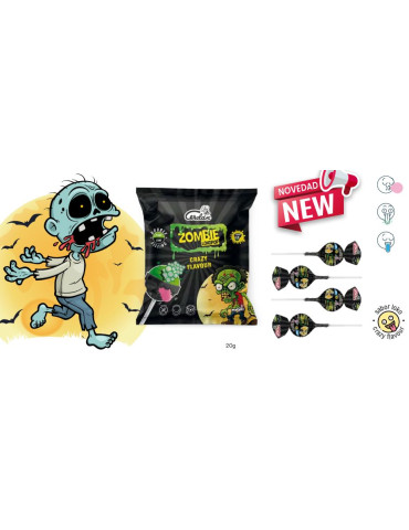CHUPA ZOMBIE LOKOPOP DOBLE RELLENO 5 CHUPAS 20 GR CERDAN