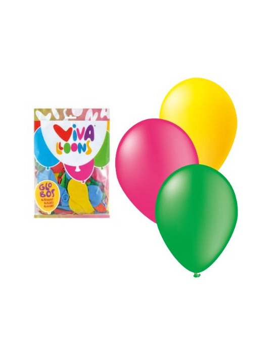 GLOBOS COLORES SURTIDOS 100 UND. 9D ART.10222