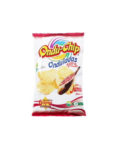 PATATAS ONDULADAS JAMON BL. 500 GR