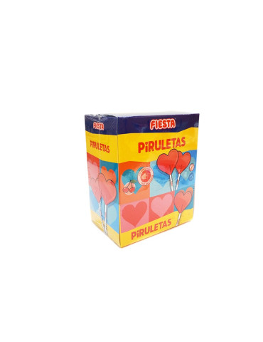 PIRULETA CORAZON CEREZA. CJ. 20 UN. FIESTA