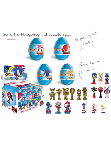 HUEVOS CHOCO SONIC 24U. BIP CANDY & TOYS