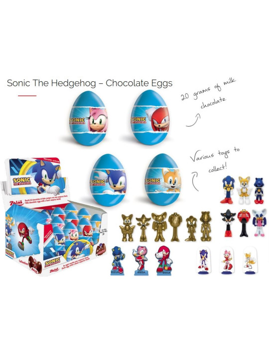 HUEVOS CHOCO SONIC 24U. BIP CANDY & TOYS