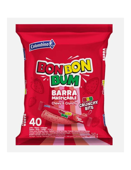 BON BON BUM BARRA MASTICABLE 40 UND 360 G FIESTA