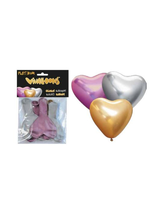 BOLSA 5 GLS CORAZON COLORES SURTIDOS PLATINUM PERSAN