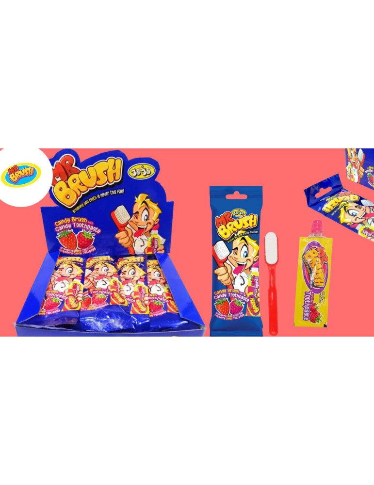 MR BRUSH WITH CANDY TUBE 25 GR X 24 UNIDADES