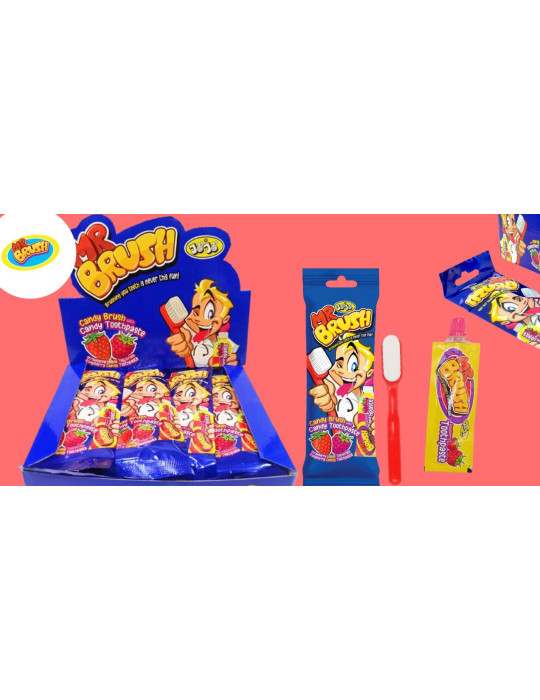 MR BRUSH WITH CANDY TUBE 25 GR X 24 UNIDADES
