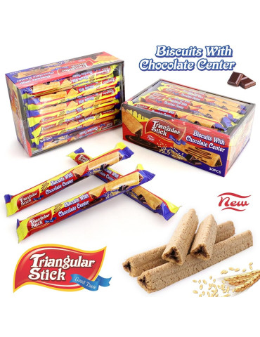 TRAINGULAR STICK BISCUIT WITH CHOCO 12 GR X 30 U